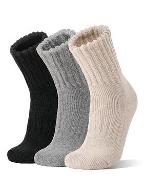 Merino Wool Thermal Boot Socks Winter Thick Warm Hiking Cushioned Crew Socks